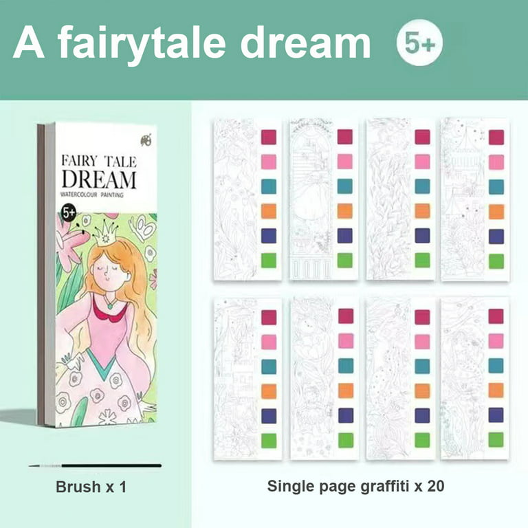 Paint with Water Fairies Princesses Coloring Book Fairytale Toddlers  Watercolor