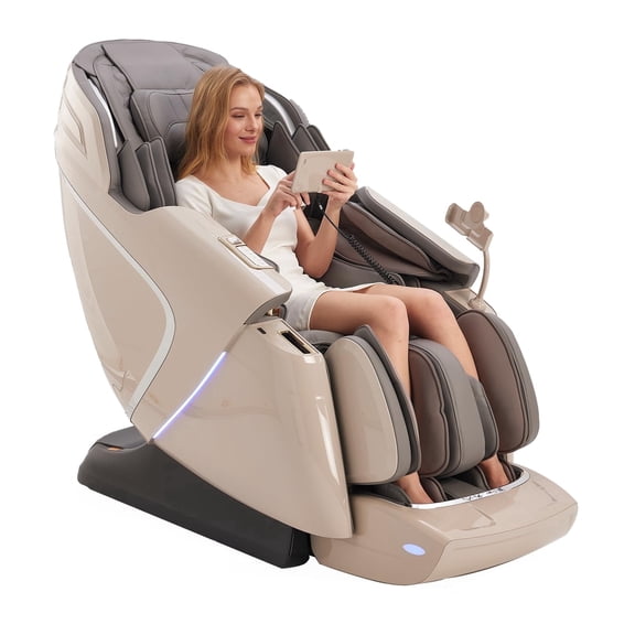 4D intelligent extra-long SL guide rail massage chair, full-body airbag wrapping, shoulder height detection for precise pain points, constant temperature hot compress.