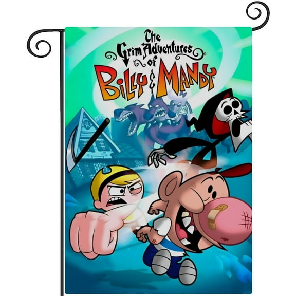 The Grim Adventures of Billy and Mandy-themed Garden Flag. Perfect gift for fans, friends, and family members, and suitable for outdoor activities, party decorations11''x18''