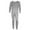 Light Gray, variant on VentanaMens 100% Cotton Thermal Sets Fleece Lined 2 Pc Long Johns Top Pants Warm Pajama