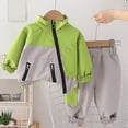 thumbnail image 2 of Coupe-vent à Fermeture Éclair Intégrale pour Garçons et Filles, Veste à Col Montant, Imperméable, Blocs de Couleur, Mode, Plein Air, Automne Hiver, Vêtement d'Extérieur (2 Ans, Vert), 2 of 7