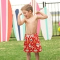 thumbnail image 4 of FORMRS Boys Swim Trunks Quick Dry Mesh Liner Boardshorts Sizes XS-XL, Red Christmas Ornaments Pattern, 4 of 7