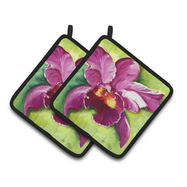 Carolines Treasures JMK1270PTHD Orchid Pair of Pot Holders , 7.5HX7.5W, multicolor
