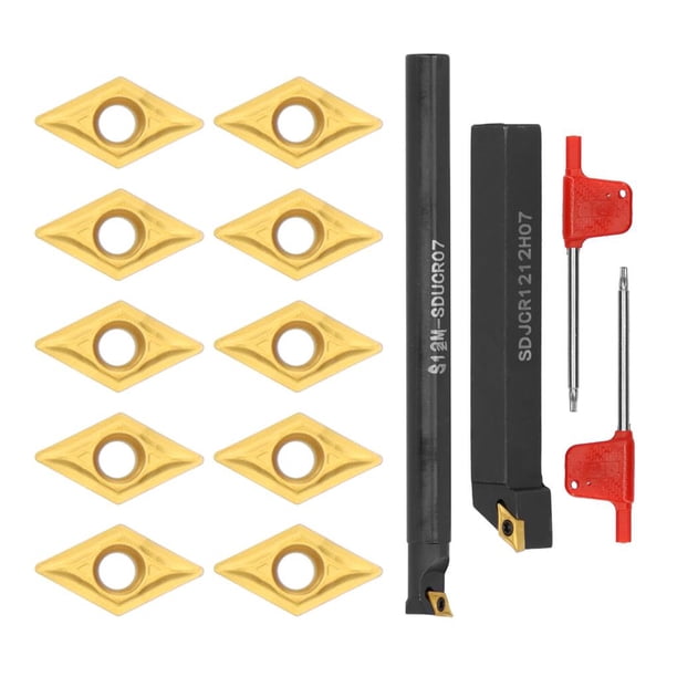Hoja De Corte Cnc Con Forma De Rombo, Hoja De Corte De Inserción De Acero De Aleación Sólida, Fresa De Inserción Dorada Para Torno Turing,Dcmt070204, 14 Uds Yuarrent TO003767-00