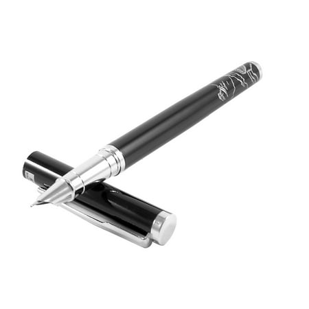 Students Stationery 0.5mm Hooded Nib Black Alloy Shell Writing Fountain Pen