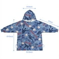 thumbnail image 7 of Blue Baseball Silhouette Pattern Blanket Hoodies for Kids 6-13YR Oversize Wearable Blanket Hoodies for Boys Girls Teens, 7 of 7