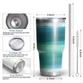 thumbnail image 6 of 30oz Green and Grey Abstract Art Artwork Tumblers Stainless Steel Tumbler with Lid and Straw,Vacuum Insulated Double Wall Travel Tumbler Cups Mug with Cleaning Brush for Coffee,Tea, 6 of 7