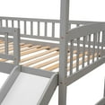 thumbnail image 3 of DreamBuck Wood Twin House Loft Bed with Slide, Pitched Roof and Guardrails, Twin Loft Bed for Adults, Teens, Twin Slide Bed for Boys and Girls, Gray, 3 of 7
