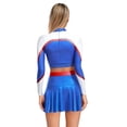thumbnail image 2 of iiniim Womens Cheerleading Costume High School Cheer Leader Fancy Dress Outfit Uniform Tops Skirt Blue XL, 2 of 7
