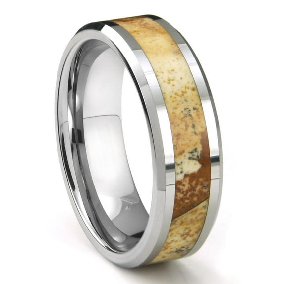 Titanium Kay Tungsten Carbide Igneous Riverstone Inlay Comfort Fit Mens Wedding Band Ring Sz 10.5
