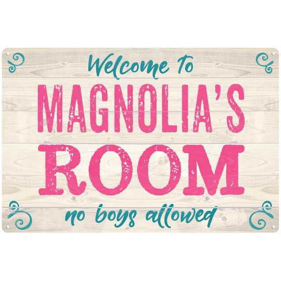 MAGNOLIA'S Room Kids Bedroom Sign 8x12 Metal Sign 208120089384