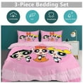 thumbnail image 5 of The Powerpuff Girls 3 Pieces Bedding Set 3D Printed Lightweight Bed Quilt Set Comforter Cover Set for Girls Kids Teens, 1 Quilt Cover 2 Pillowcases 102"x90", 5 of 8