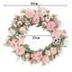thumbnail image 5 of Corona de flores artificiales de rosas, coronas para puertas al aire libre, corona de primavera y verano. Rosa claro, 5 of 7