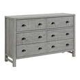 thumbnail image 3 of Alaterre Furniture Arden 6-Drawer Double Dresser, Solid Pine Wood, Black Metal Pulls, Anti-Tipping Kit Included, Modern Farmhouse Design, Driftwood Gray, 3 of 7