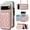 Rose Gold, variant on Phone Case Compatible with Google Pixel 9 Pro XL Wallet Cell Cover Tempered Glass Screen Protector RFID Blocking Credit Card Holder Crossbody Strap Stand Pixel9 9Pro 9ProXL Nine Women Girls Rose Gold