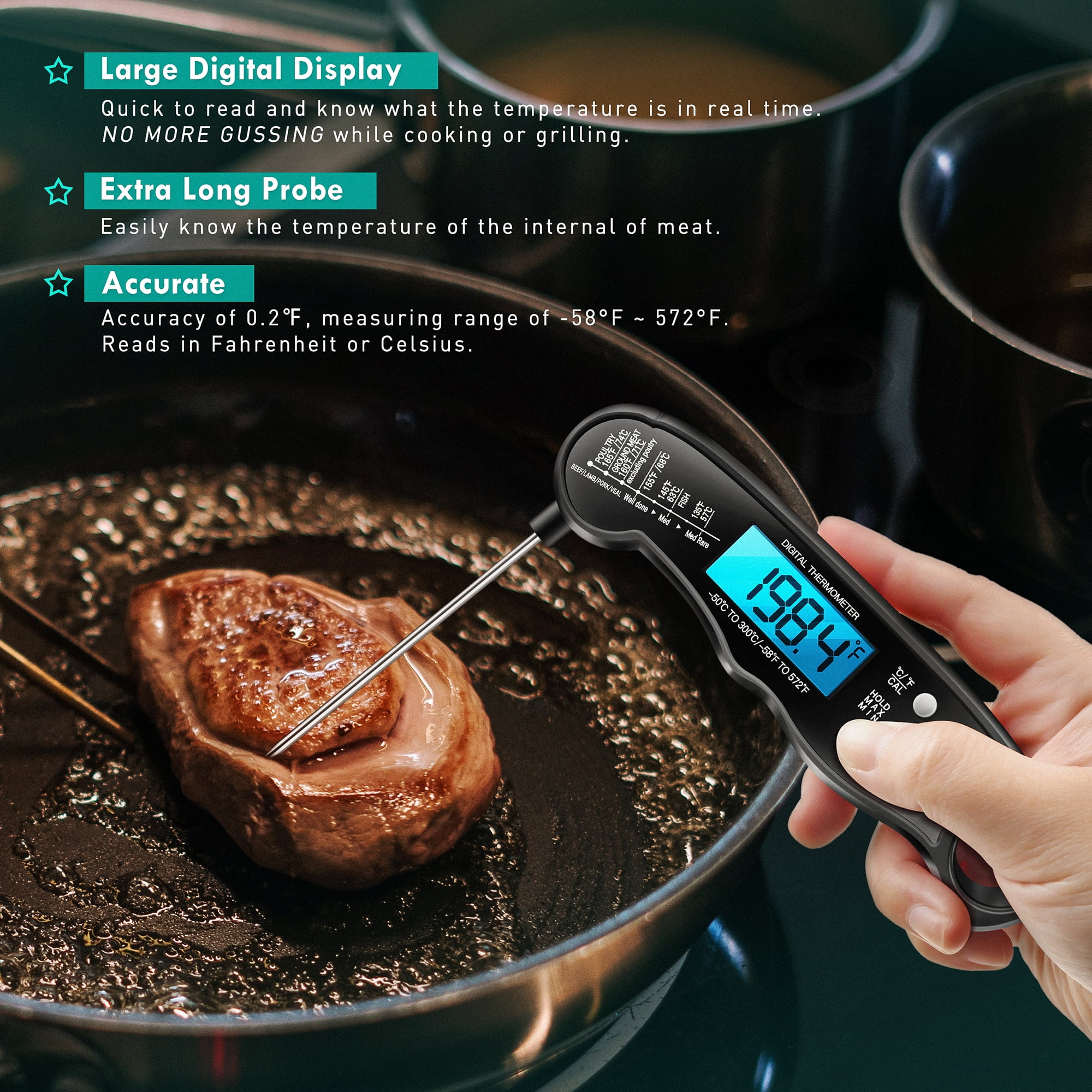 Saferell Instant Read Meat Thermometer for Cooking Review, Best food  thermometer, hands down! 