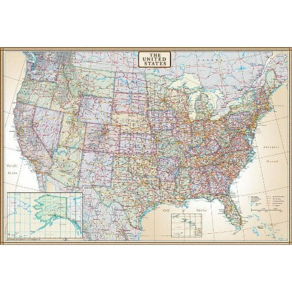 48x70 United States Executive Wall Map - Laminated