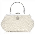thumbnail image 3 of 2X Bolsos de Mano de Perlas para Mujer, Bolso de Noche, Bolso de Mano para Boda, Bolso con Cadena para Cena, Fiesta, 3 of 7