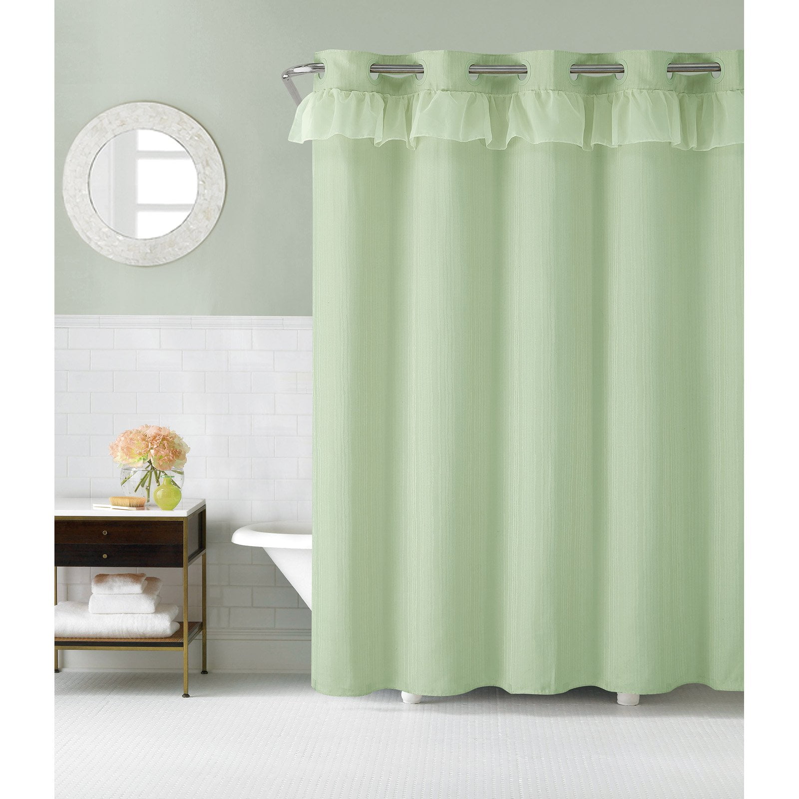 Hookless Waterfall Polyester Shower Curtain