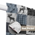 thumbnail image 2 of Blue Cabin Check Kitchen Window Curtains, Swag Curtains Valance for Bedroom Living Room Bathroom, Rustic Bear Elk Farmhouse Buffalo Plaid Rod Pocket Window Curtain Block Drapes 2 Panels 28"x36", 2 of 9