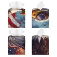 thumbnail image 2 of Yiaed Bald Eagle Pilot Print Tissue Box Cover, PU Leather Decorative Organizer for Tabletop, Bathroom, Car, Office Creative Decorative, 2 of 7