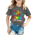 thumbnail image 2 of Baby Girl Summer Clothes Kids Boys and Girls Summer Last Day of School Theme Print Casual Comfort Short Sleeve T Shirt Summer Tops Grey 3 Years-4 Years, 2 of 4