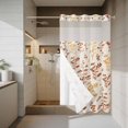 thumbnail image 4 of Farm Orange Yellow Leaves No Hook Shower Curtain with Snap in Liner Country Style Plant Leaf Retro Linen Waterproof Bathroom Shower Curtain with See Through Top Window for Bathtub 36" x 72", 4 of 9