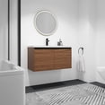 thumbnail image 6 of Floating Bathroom Vanity With Ceramics Countertop Sink, Wall Mounted 2 Doors Bathroom Storage Cabinet Set, Enclosed Storage Space, Hanging Bath Cabinet, 6 of 8