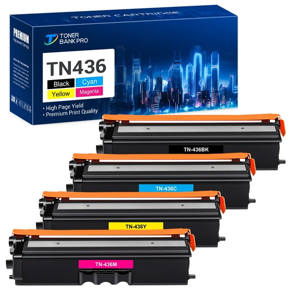 Toner Bank Compatible Toner for Brother TN 436, MFC-L8900CDW HL-L9310CDW HL-L8360CDW Printer Ink Replacement (Black Cyan Yellow Magenta, 4-Pack)