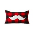 thumbnail image 2 of Twfbrm Christmas Pillow Covers Merry Christmas Throw Pillows Decorative Xmas Red & Black Cotton Cloth Soft Pillows Cover Rectangle Neck Pillow Cover Sofa Decorative 12x20in - Mustache, 2 of 6