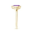 thumbnail image 3 of ANGARA Natural Bezel-Set Pear-Shaped 1 ct Amethyst Ring with Diamonds in 14K Yellow Gold for Women (Size-8x6mm) | February Birthstone, Anniversary, Jewelry Gift for Women | Natural Amethyst Ring, 3 of 10