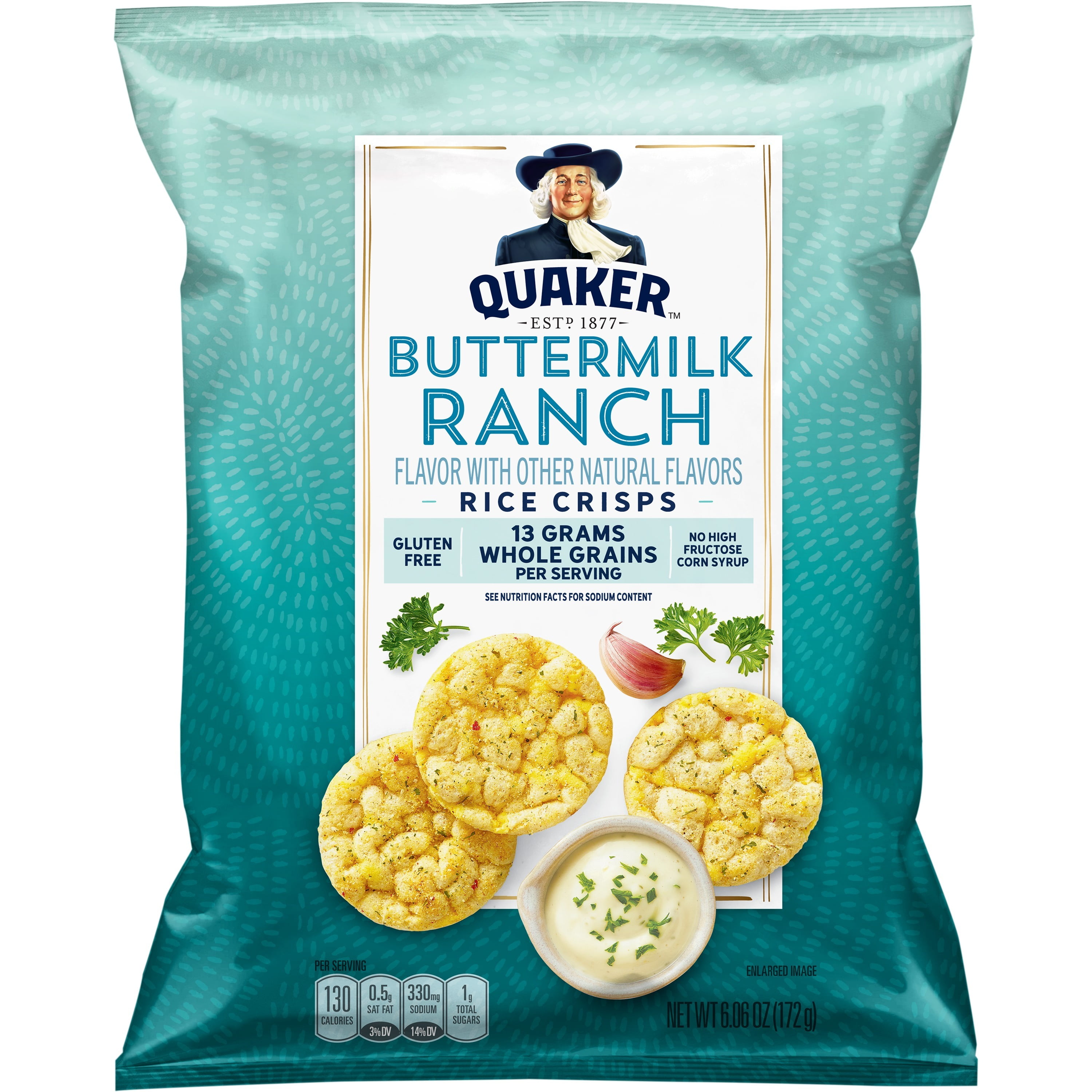 Quaker Rice Crisps, Buttermilk Ranch, 6.06 oz Bag