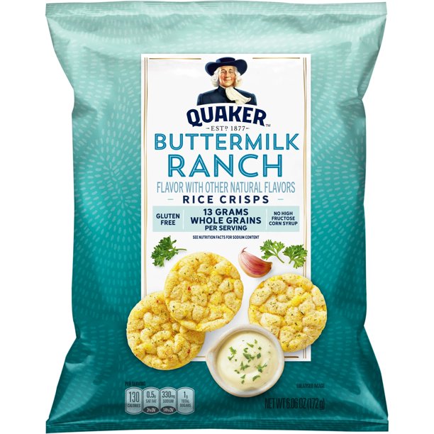Quaker Rice Crisps, Buttermilk Ranch, 6.06 Oz Bag - Walmart.com Quaker Rice Crisps, Buttermilk Ranch, 6.06 Oz Bag - Walmart.com