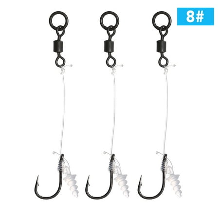 4# / 6# / 8# Fishing Hair Rig Hook with Swivel Pellets Peg Stops Carp Fishing