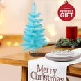 thumbnail image 4 of Blue Mini Christmas Tree Small Christmas Tree Artificial Tabletop Xmas Decor Holiday Decoration for Home, Office, Party, 17.72 Inch Height (Only Tree), 4 of 6