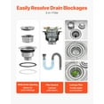 thumbnail image 3 of VEVOR Stainless Steel Floor Mop Sink, 22 x 19 x 12 in, 304 Stainless Steel, with 3-in-1 Filter and Wall-Mounted Bracket, X-Shaped Groove for Quick and Smooth Drainage, for Balcony and Bathroom, 3 of 9