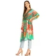 thumbnail image 4 of Sakkas Kristy Long Tall Lightweight Caftan Dress / Cover Up With V-Neck Jewels - ortu230-turq - One Size Regular, 4 of 5