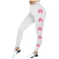 thumbnail image 3 of Women's High Waisted Leggings Comfortable Stretch Pants for Daily Wear Use and with Cancer Awareness Month Design, 3 of 4