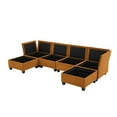 thumbnail image 3 of Modular Sectional Sofa, Freely Combinable 6-Seat Convertible Sectionals with Chaise, U Shaped Oversized Sectional Couches with Storage Ottoman for Home Apartment Office (Orange), 3 of 11