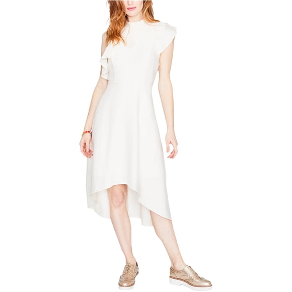 Rachel Roy Vestido a media pierna con volantes Chich para mujer, Beige, 10