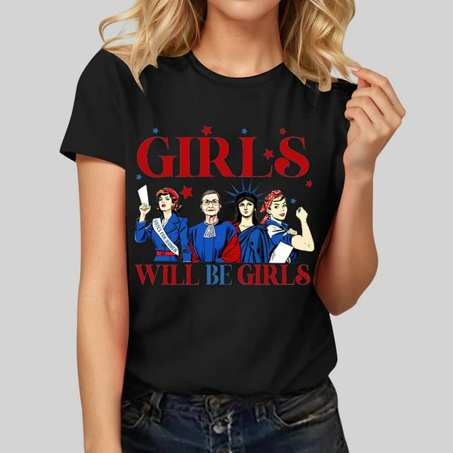 T-shirts à Manches Courtes Stylés pour Femmes à Imprimé Floral, Col Ras du Cou, Hauts Décontractés pour Tous les Jours et les Voyages