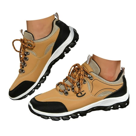 eileial Men Hiking Shoes Waterproof Non-slip Sport Shoes Casual Running Camping Shoes Outdoor Sneakers for Men(Brown 10.5)