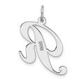 thumbnail image 4 of Finest Gold 14K White Gold Large Fancy Script Letter R Initial Charm, 4 of 4