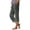 Army Green, variant on Women's Linen Capri Pants with Drawstring Petite Summer Beachwear Lightweight Elastic Waist Pants Wine,L