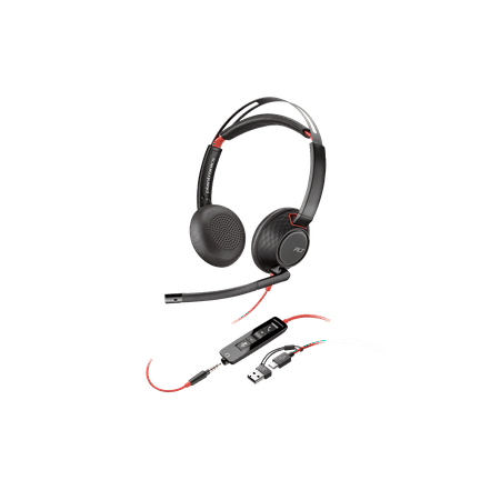 Poly Blackwire 5210 Monaural USB-C Headset +3.5mm Plug +USB-C/A Adapter