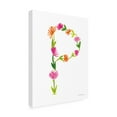 thumbnail image 2 of Trademark Fine Art 'Floral Alphabet Letter XVI' Canvas Art by Farida Zaman, 2 of 4