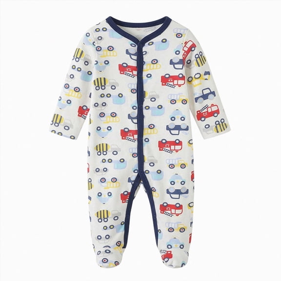 Xyant Unisex Baby One Piece Romper Soft Cotton Sleepwear Soft Pajamas Footed Jumpsuit for Infant Boys Girls 0-12 Months