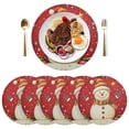 thumbnail image 4 of Round Grid Placemat ,One Sizex1, Round Placemat, PVC Plate Mat，15.4 Inch Non-Slip and Heat Resistant, Table Placemat, Dining Room Placemat Cute Red Christmas Snowman, 4 of 7