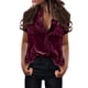 thumbnail image 1 of Xuyuer Women's Crew Neck Velvet Top Short Sleeve T-Shirt Velvet Shirt for Women's Casual V Neck Short Sleeve Velvet Tops Short Sleeve Casual T-Shirt Party Clubwear Blouse, 1 of 6
