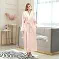 thumbnail image 2 of AOOCHASLIY Bath Robes for Women Clothes Plush Robes Splice Thicken Coral Fleece Robe Bathrobe Gown Pajamas Sleepwear Pocket, 2 of 9